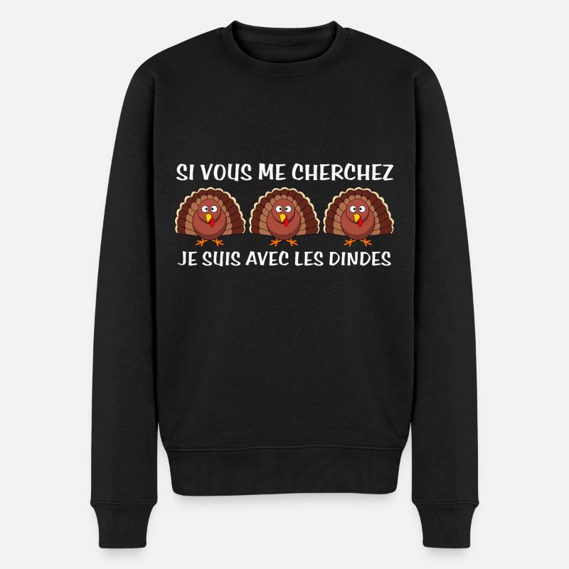 Cadeau agriculteur éleveur de dindes - Pull Premium bio Homme - noir