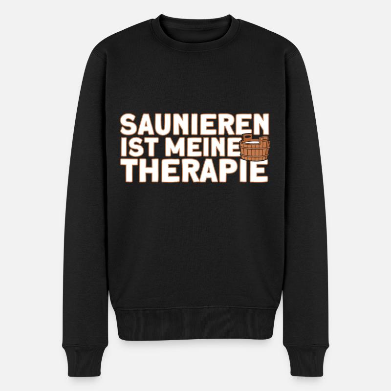 Saunagänger Saunieren Sauna - Männer Premium Bio Pullover - Schwarz