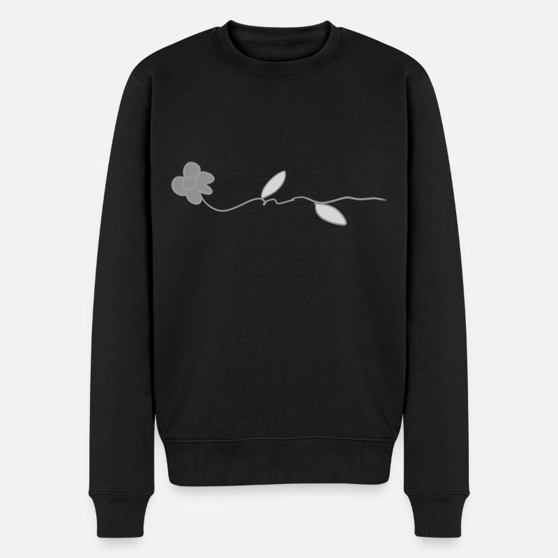 fleur rose symbole gris - Pull Premium bio Homme - noir