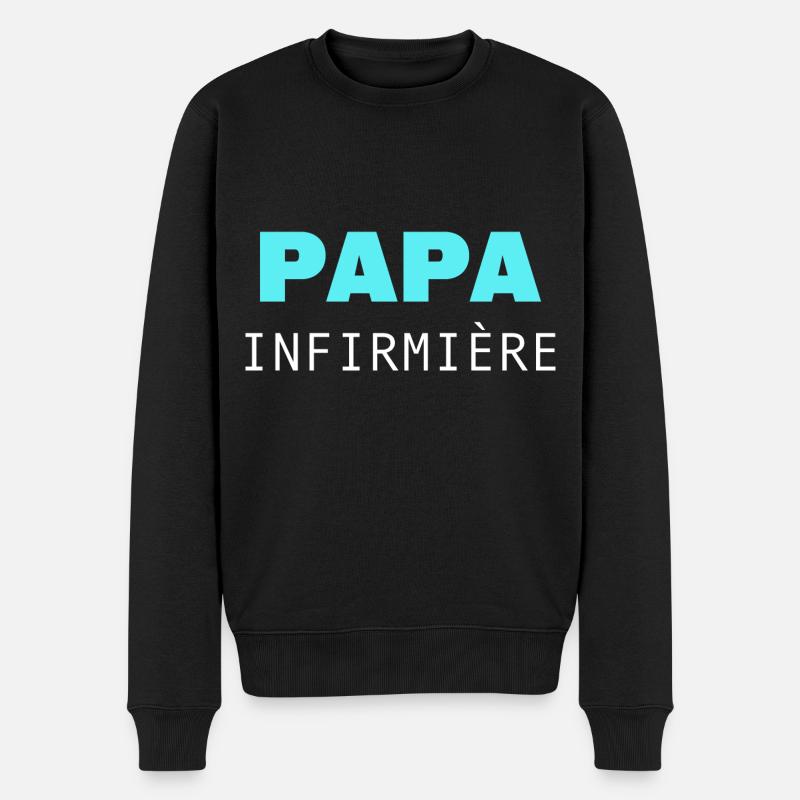 STOLZER VATER EINER KRANKENSCHWESTER - Männer Premium Bio Pullover - Schwarz