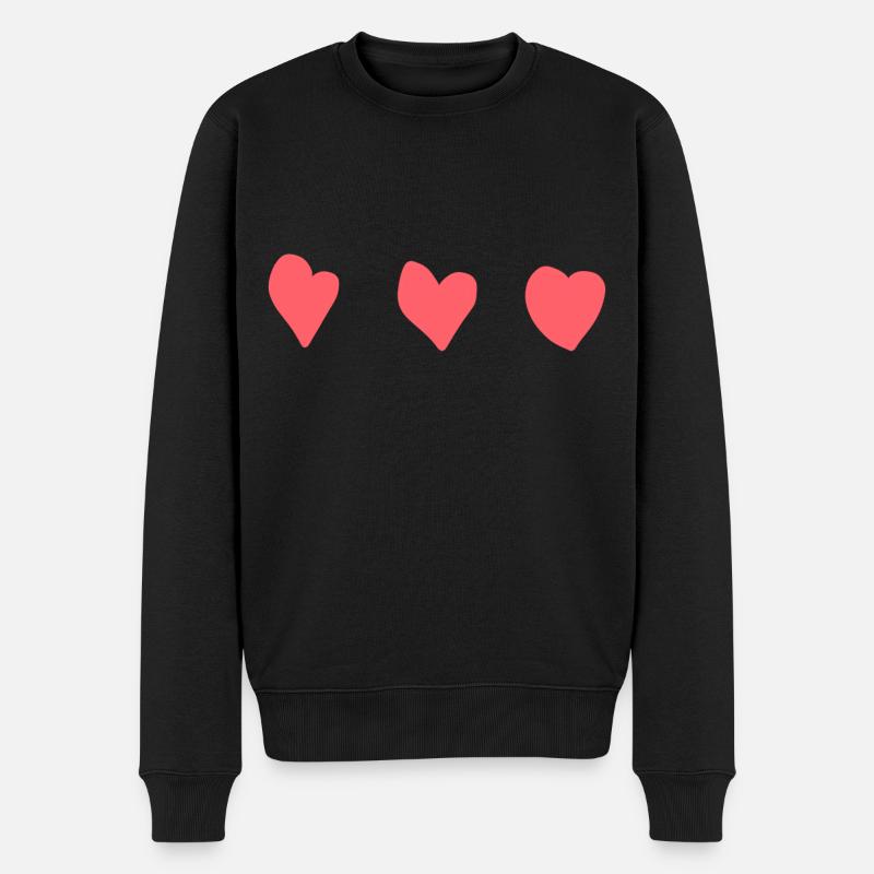 Trois Coeurs Coeur Rose - Pull Premium bio Homme - noir