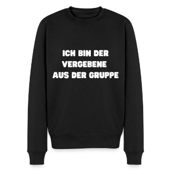 Ich bin der vergebene aus der Gruppe - Männer Premium Bio Pullover - Schwarz - Vorne - Nico (187cm)