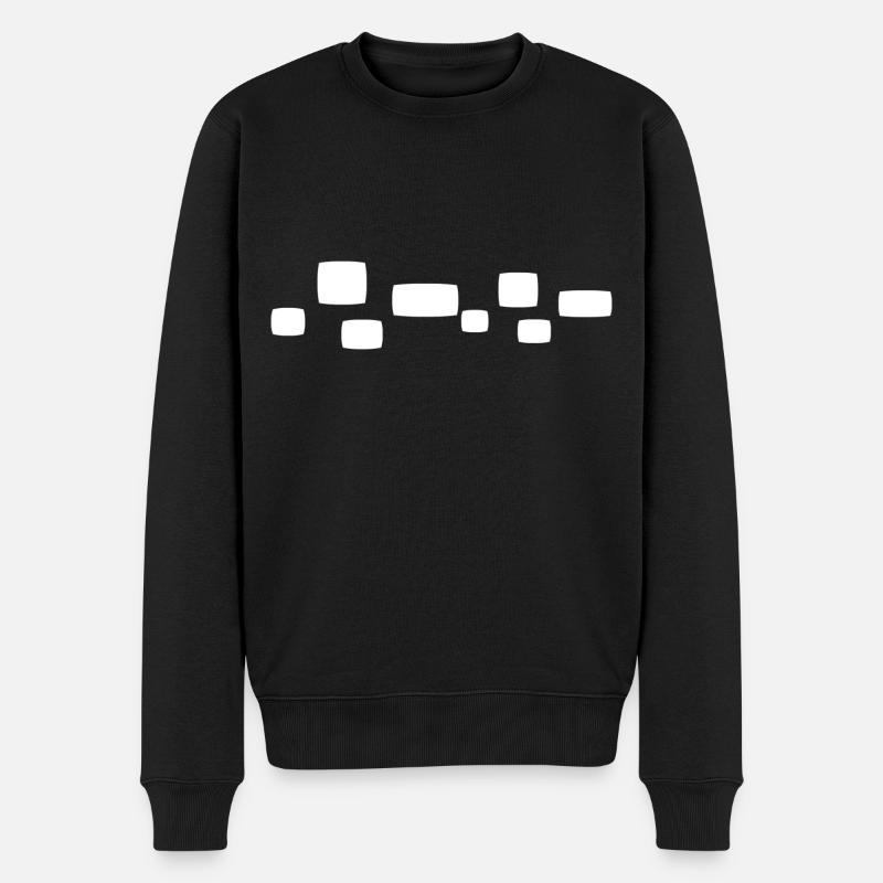 viereck quadrat form muster - Männer Premium Bio Pullover - Schwarz