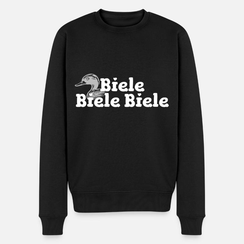 Biele Biele Biele Rufsie mal Meme Ente - Männer Premium Bio Pullover - Schwarz