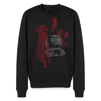Mute cry from the sea, in white / red - Men's Premium Organic Jumper - black - Front - Nico (187cm)