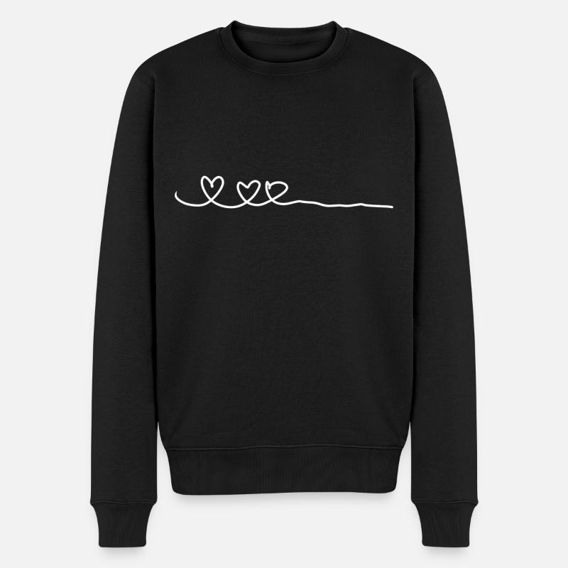 Ligne Coeur Trois Coeurs - Pull Premium bio Homme - noir