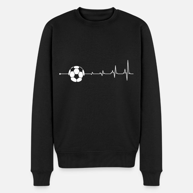 Fußball Herzschlag - Männer Premium Bio Pullover - Schwarz