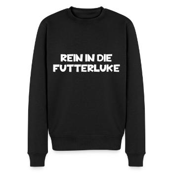 Rein in die Futterluke - Männer Premium Bio Pullover - Schwarz - Vorne - Nico (187cm)