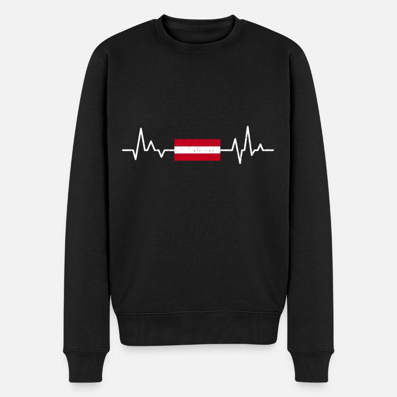Autriche Heartbeat - Pull Premium bio Homme - noir