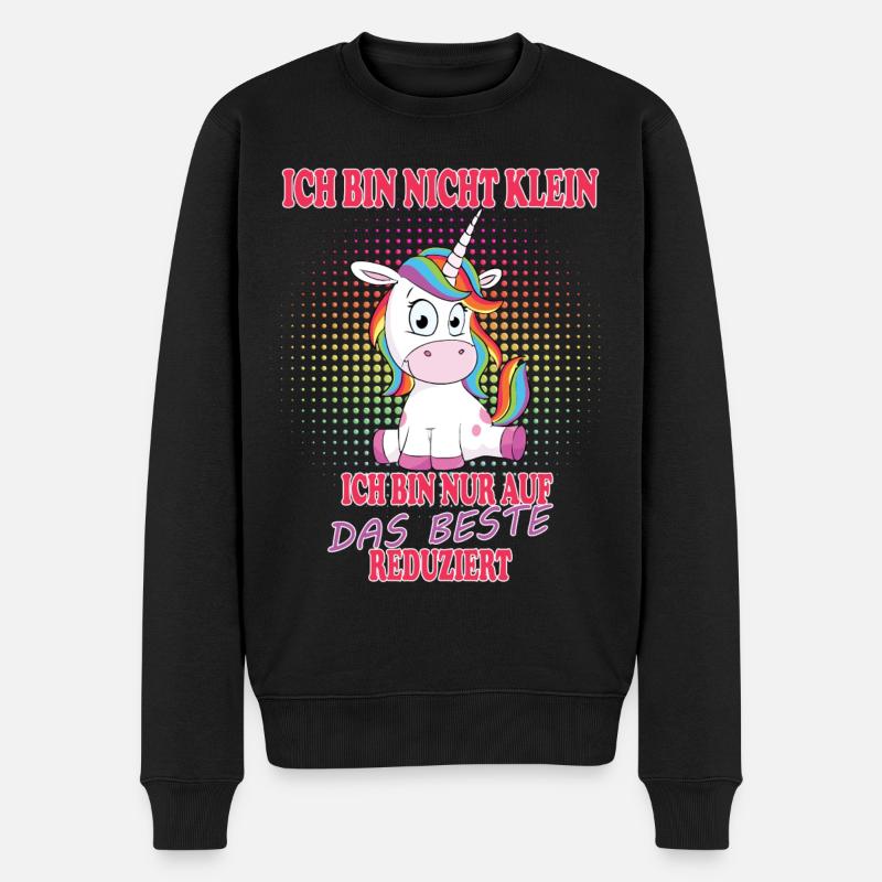 Ich bin nicht klein Einhorn - Männer Premium Bio Pullover - Schwarz
