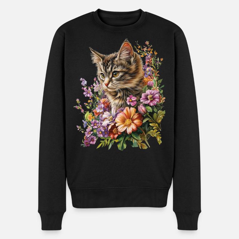 Fleurs de chat - Pull Premium bio Homme - noir