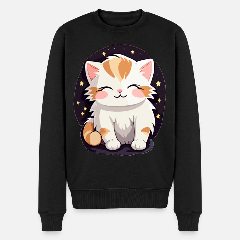 Chat mignon et amical - Pull Premium bio Homme - noir