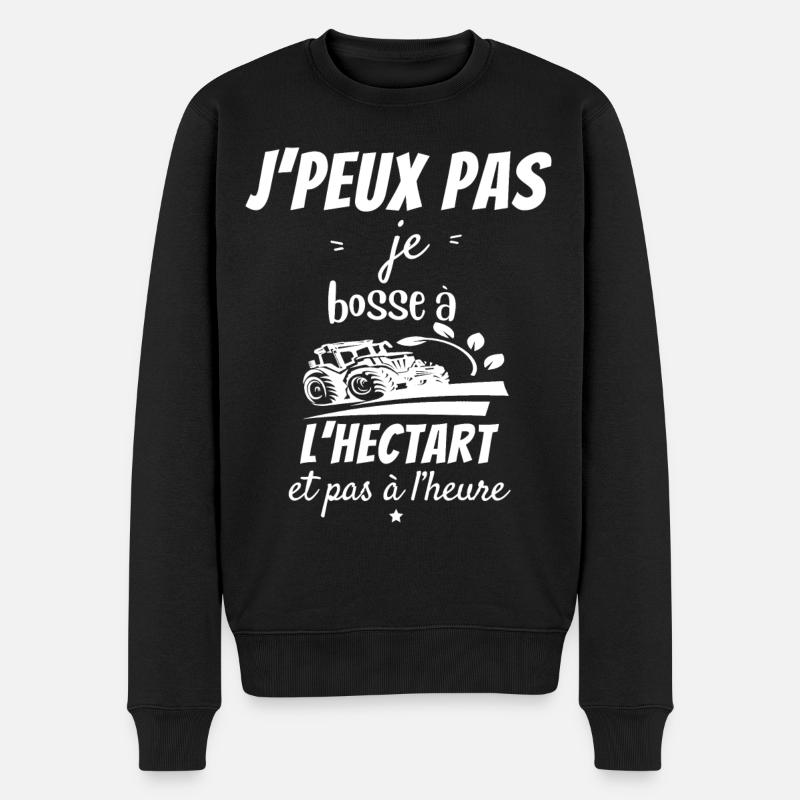 Work per Hectare - Men's Premium Organic Jumper - black