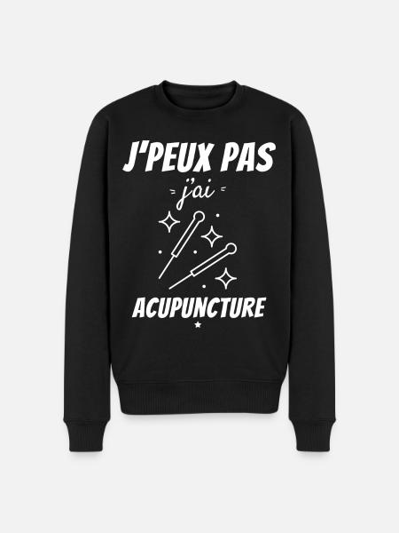 Jeg kan ikke jeg har akupunktur - Økologisk premium-sweatshirt til mænd - sort