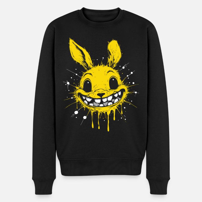 Hasen Face - Männer Premium Bio Pullover - Schwarz
