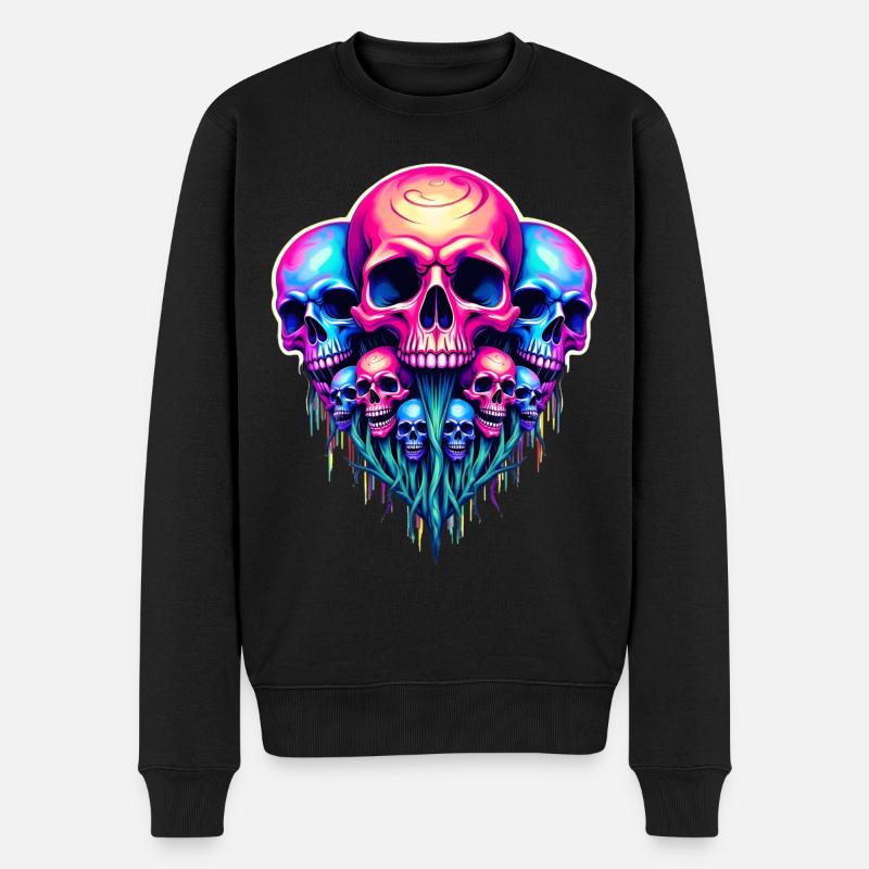 Psychedelic skull - Men's Premium Organic Jumper - black