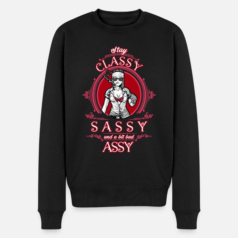 Böses Mädchen Rebel Assi Straße Gang Geschenk - Männer Premium Bio Pullover - Schwarz