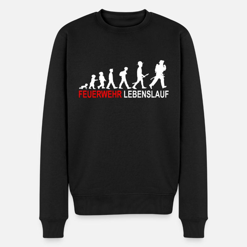 Lebenslauf Feuerwehr Freiwillige Feuerwehrmann - Männer Premium Bio Pullover - Schwarz