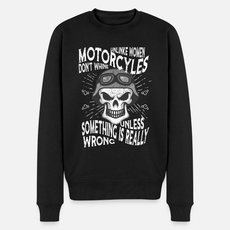 Biker motorcycle Motorrad Geschenk - Männer Premium Bio Pullover - Schwarz