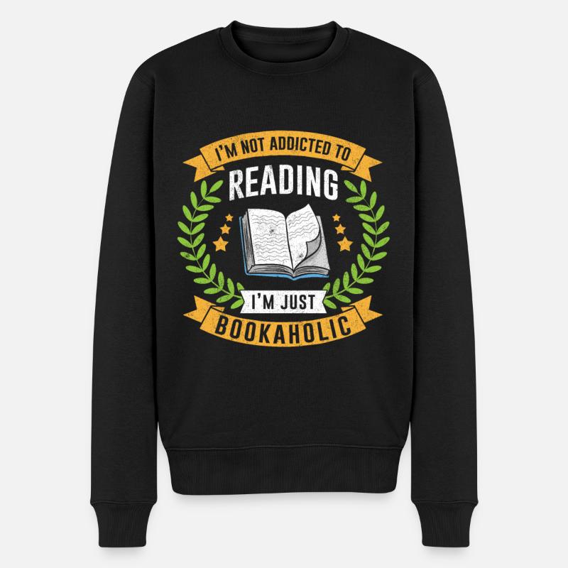 Buch - Männer Premium Bio Pullover - Schwarz