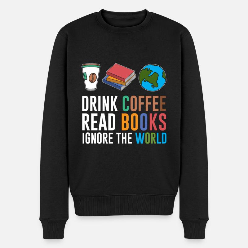 Buch - Männer Premium Bio Pullover - Schwarz