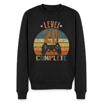 20. Geburtstag Gamer lvl 20 Jahre Geschenk - Männer Premium Bio Pullover - Schwarz - Vorne - Nico (187cm)
