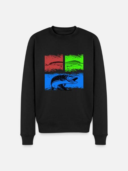 Pêche aux leurres et brochets - Pull Premium bio Homme - noir