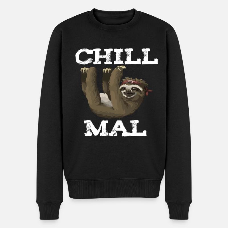 Chill, relax, traîne le paresseux - Pull Premium bio Homme - noir