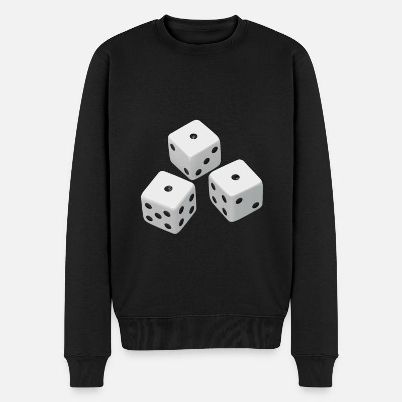Realistische Würfel Geschenkidee - Männer Premium Bio Pullover - Schwarz