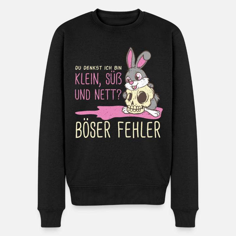 Lustige Hasen Geschenk kleine böse süße Hasen - Männer Premium Bio Pullover - Schwarz