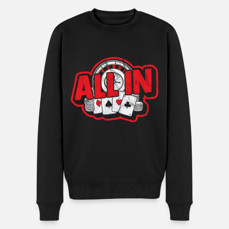 Poker - Männer Premium Bio Pullover - Schwarz