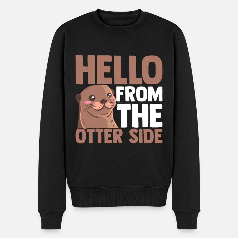 Otter - Männer Premium Bio Pullover - Schwarz