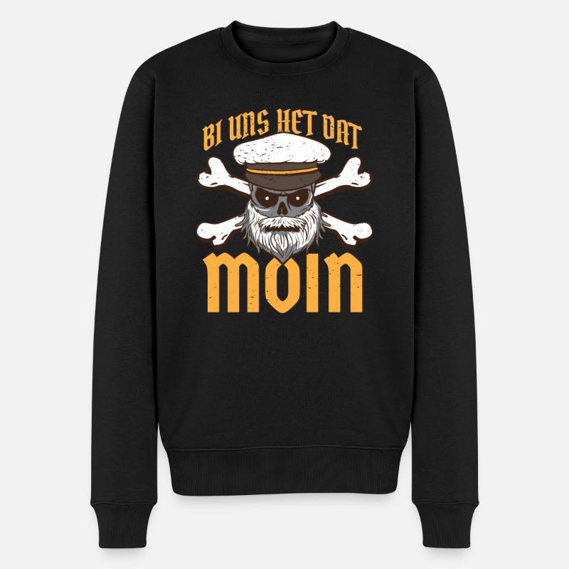 Plattdeutsch Bi uns het dat Moin für Norddeutsche - Männer Premium Bio Pullover - Schwarz