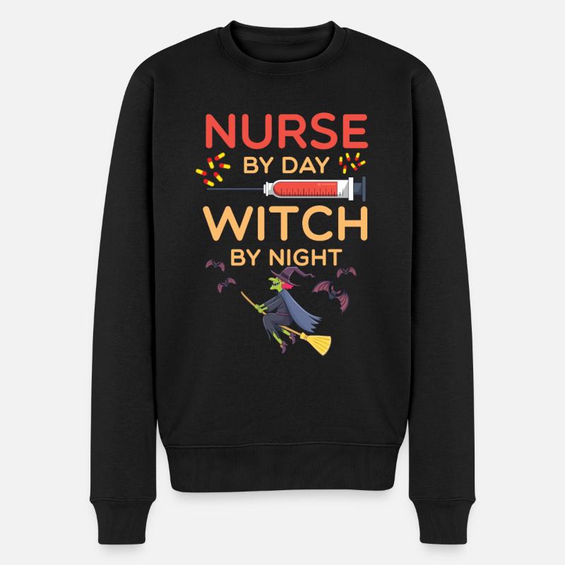 Halloween-Pflegehexe Kostüm - Männer Premium Bio Pullover - Schwarz