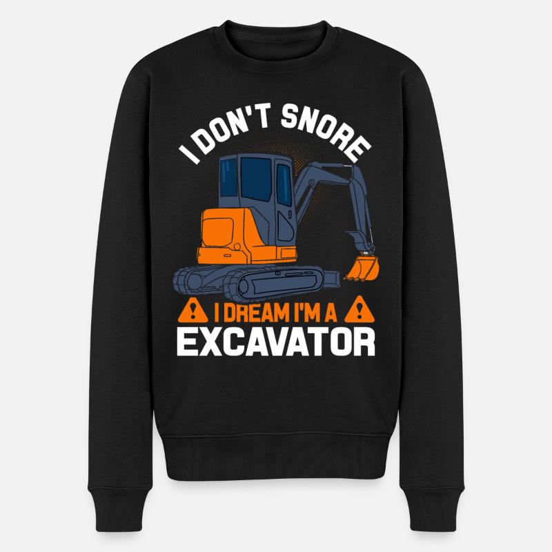 Construction de routes d'excavatrice - Pull Premium bio Homme - noir