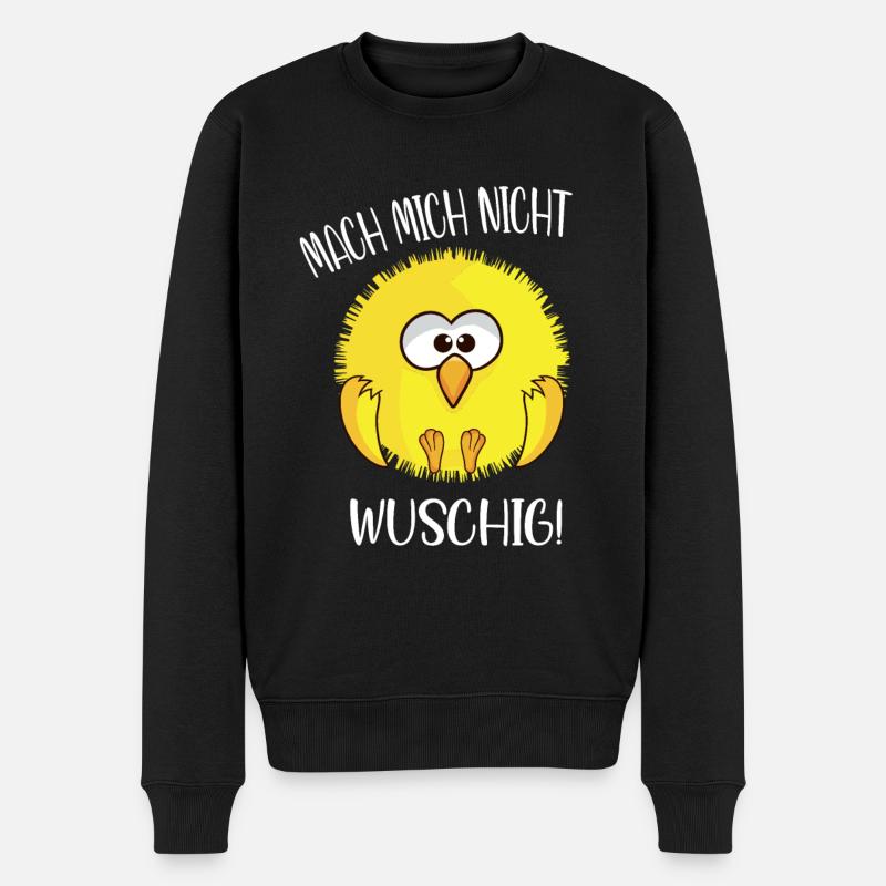 Flauschiges Küken mach mich nicht wuschig - Männer Premium Bio Pullover - Schwarz