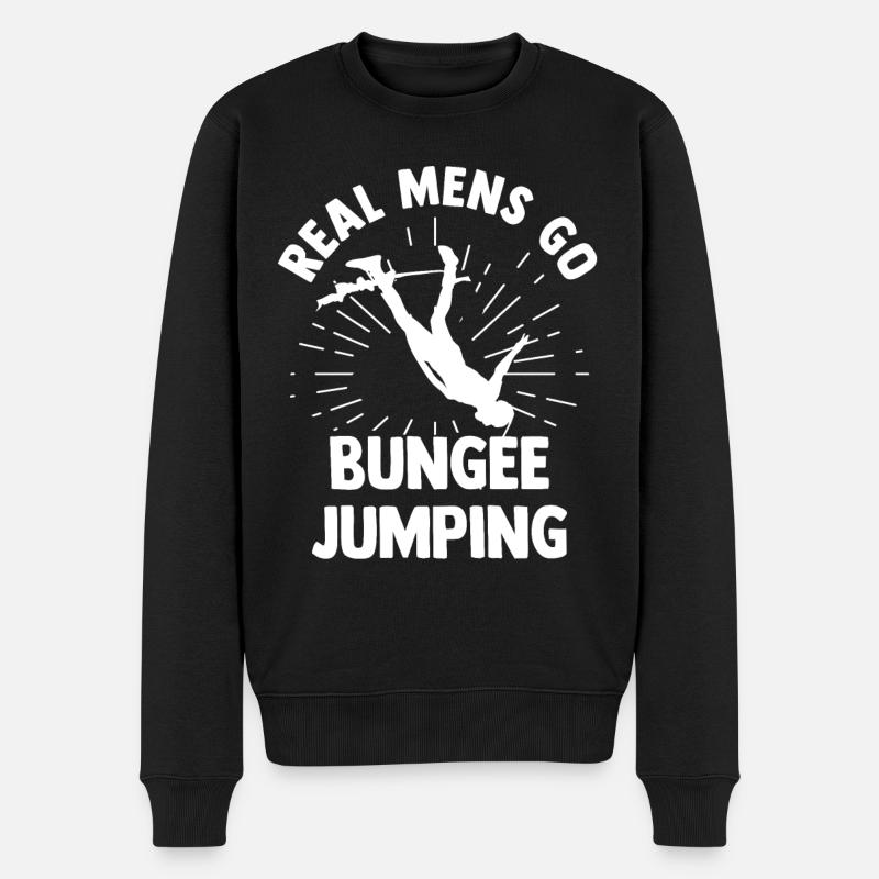 Bungee jumping - Männer Premium Bio Pullover - Schwarz