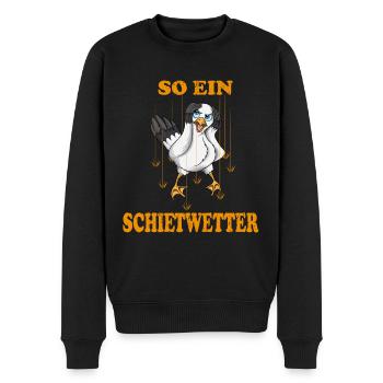 Plattdeutsche Möwe so ein Schietwetter Nordsee - Männer Premium Bio Pullover - Schwarz - Vorne - Nico (187cm)