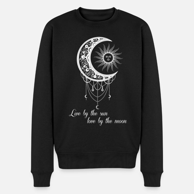 Grafica gotica di Luna e Sole e Luna boho - Maglione ecologico premium da uomo - nero
