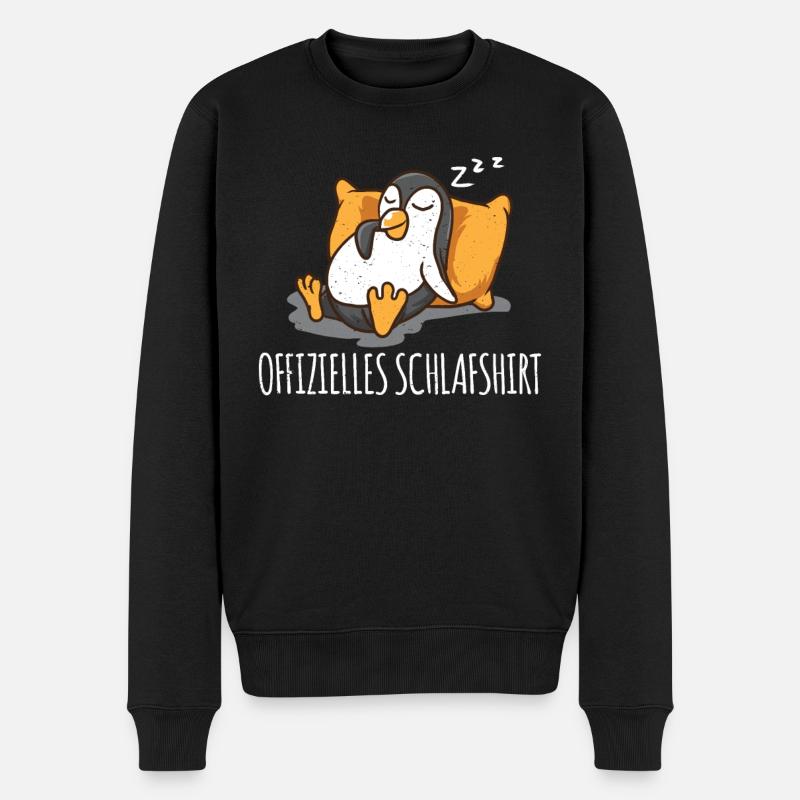 Pinguin Offizielles Schlafshirt Schlafanzug Spruch - Männer Premium Bio Pullover - Schwarz