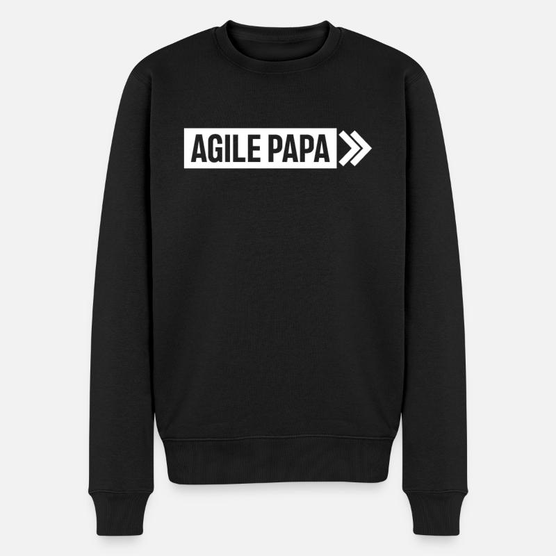 Scrum Master - Agile Papa - Männer Premium Bio Pullover - Schwarz