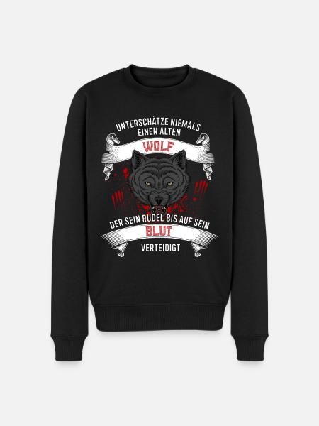 Never underestimate a wolf - Germans - Men's Premium Organic Jumper - black
