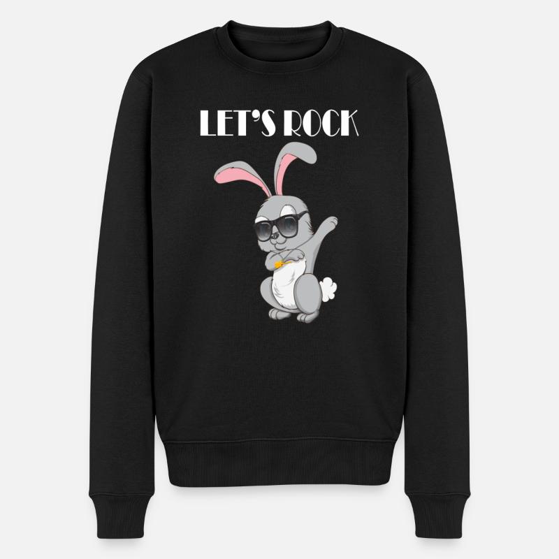 Dabbing Osterhase Ostern Let´s Rock Hase Tanzen - Männer Premium Bio Pullover - Schwarz