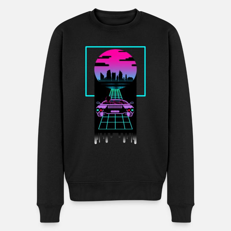 Synthwave Design pour Couples Amour - Pull Premium bio Homme - noir