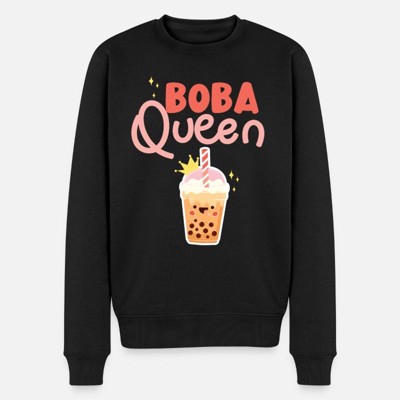 Bubble Tea - Männer Premium Bio Pullover - Schwarz