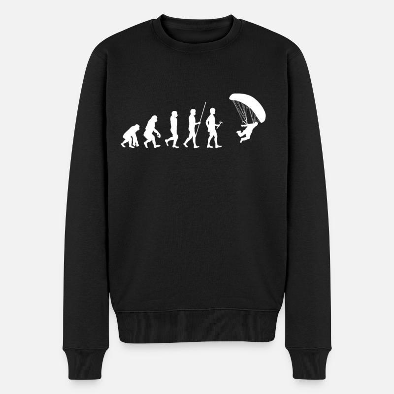 Paragliding Gleitschirmfliegen Fallschirm Fliegen - Männer Premium Bio Pullover - Schwarz