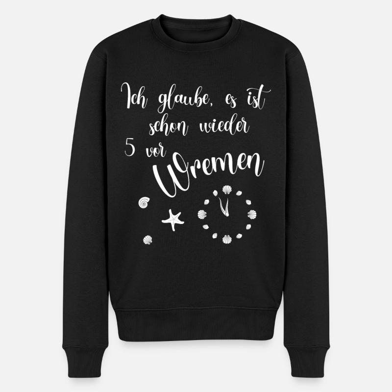 Ich glaube es ist schon wieder 5 vor Wremen - Männer Premium Bio Pullover - Schwarz