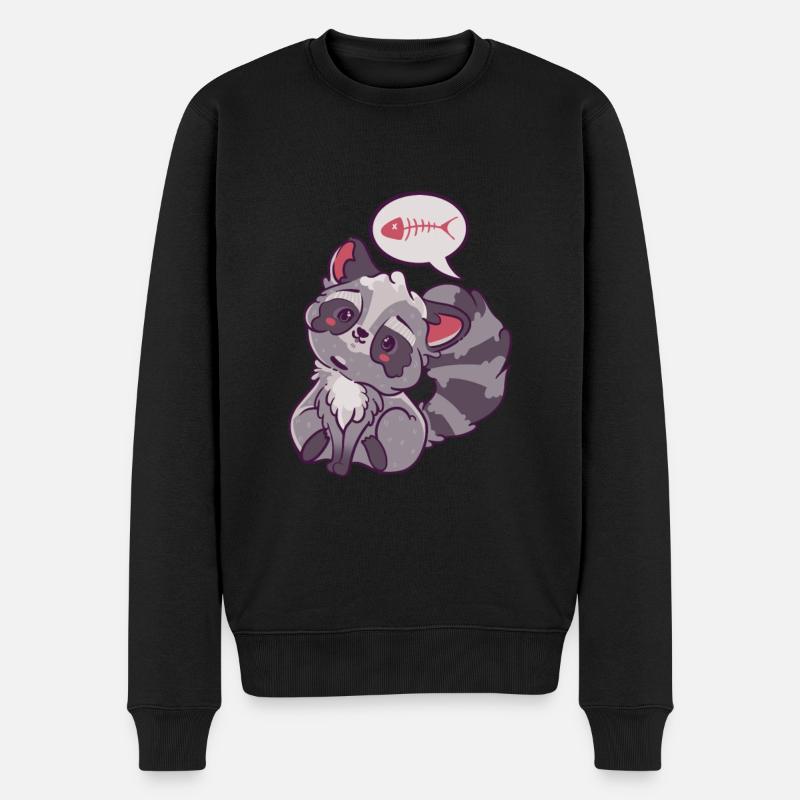Mignon raton laveur Anime Kawaii - Pull Premium bio Homme - noir