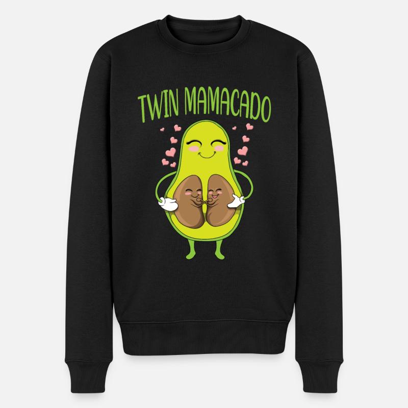 Schwangerschaft Zwillinge Mamacado Twin Vegan Mama - Männer Premium Bio Pullover - Schwarz