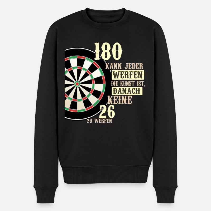 180 kann jeder werfen Dartscheibe Teamplayer Dart - Männer Premium Bio Pullover - Schwarz
